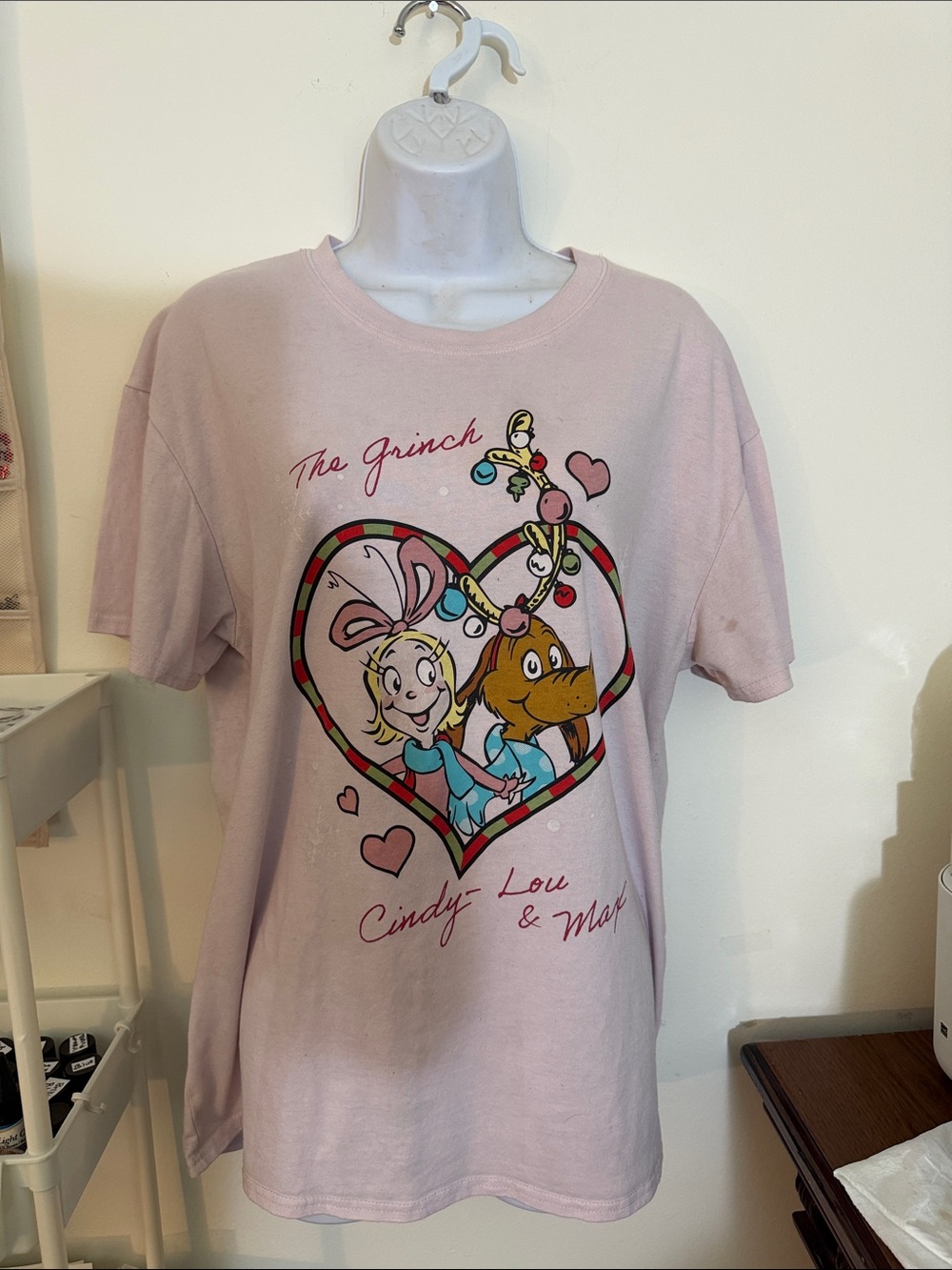 Dr. Seuss Pink Cindy-Lou & Max Heart Graphic Tee
